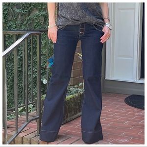 BEST FITTING Wide leg side pocket dark denim jeans